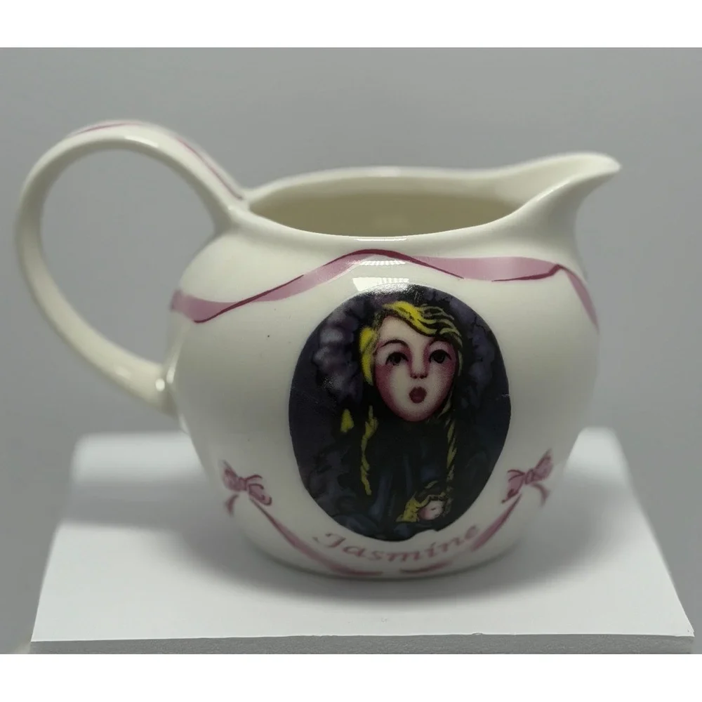 Paul Cardew Victorian Dolls Jasmine Creamer Pitcher Ceramic White Pink England